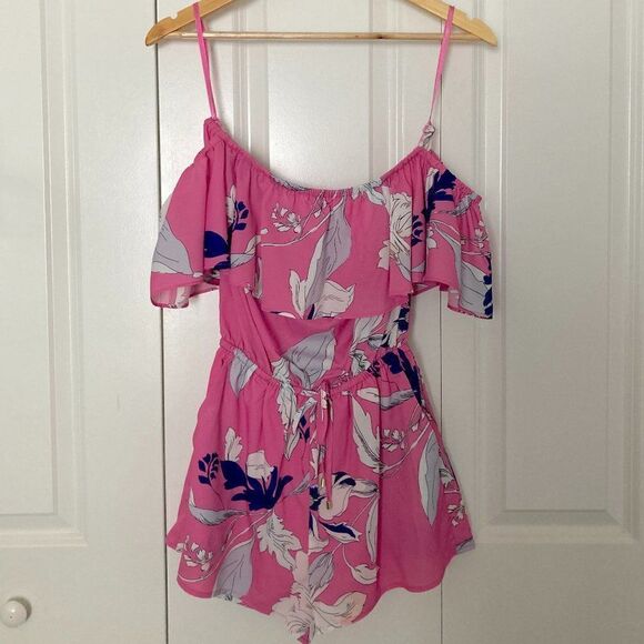 Yumi Kim Eastern Garden Pink Off The Shoulder Romper NWT size XS - Picture 3 of 8